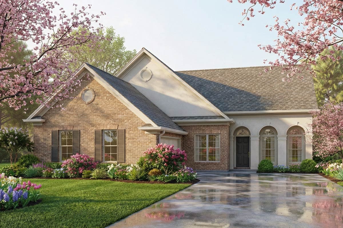 Charming 3-Bedroom Ranch House Plan with 1464 Sq Ft of Living Space — exterior