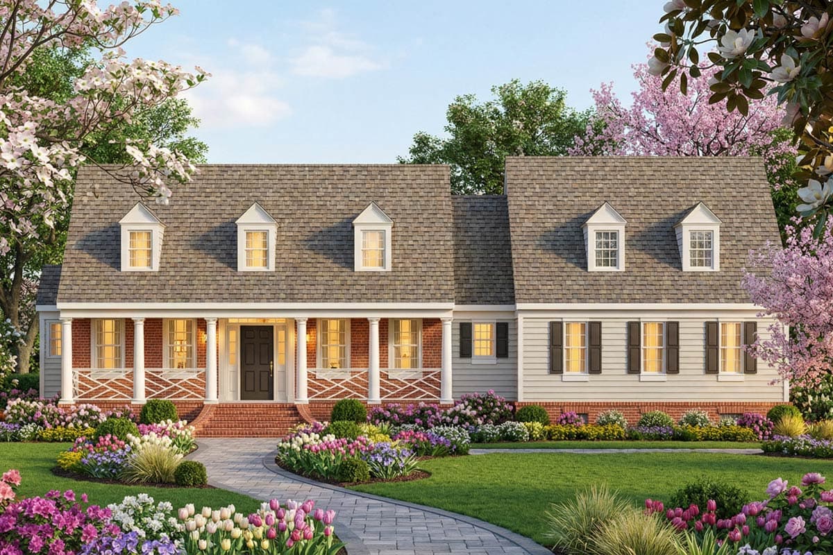 Cape Cod House Plan with 3 Beds and Optionally Finished Basement — exterior
