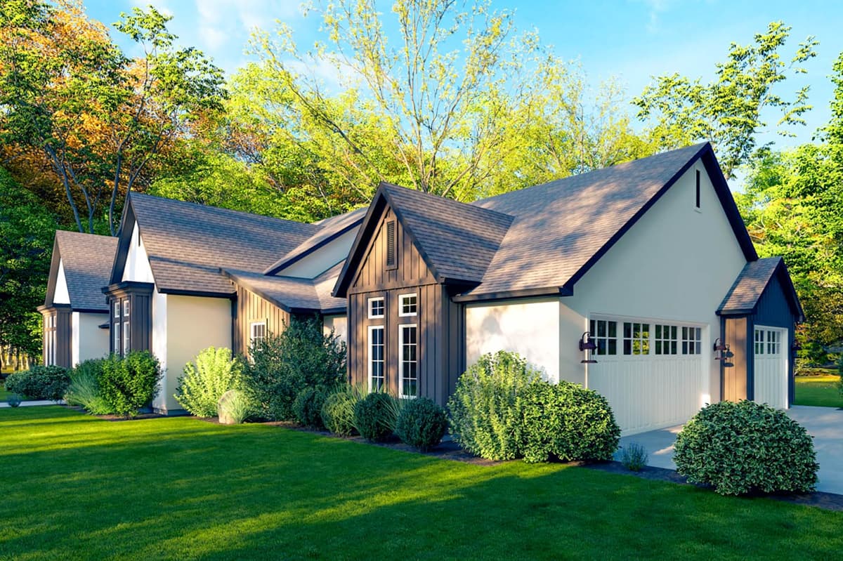 Craftsman Modern Farmhouse House Plan with 4 Beds and 3 Baths — exterior