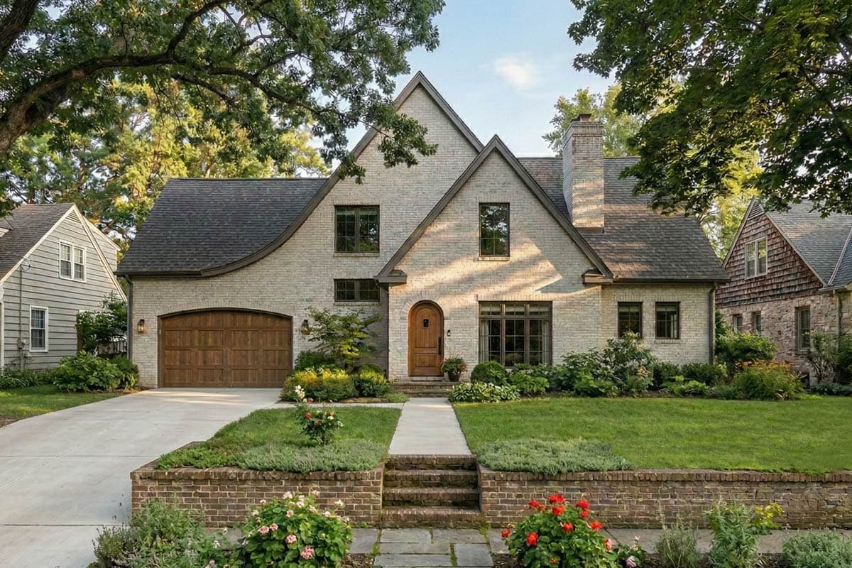 Charming European Cottage House Plan with 3 Bedrooms and 2-Car Garage — exterior