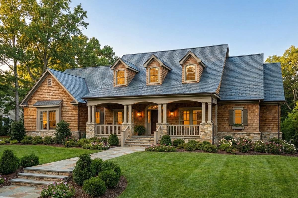 Charming Country Farmhouse Plan with 4 Bedrooms and Optional Bonus Room — exterior