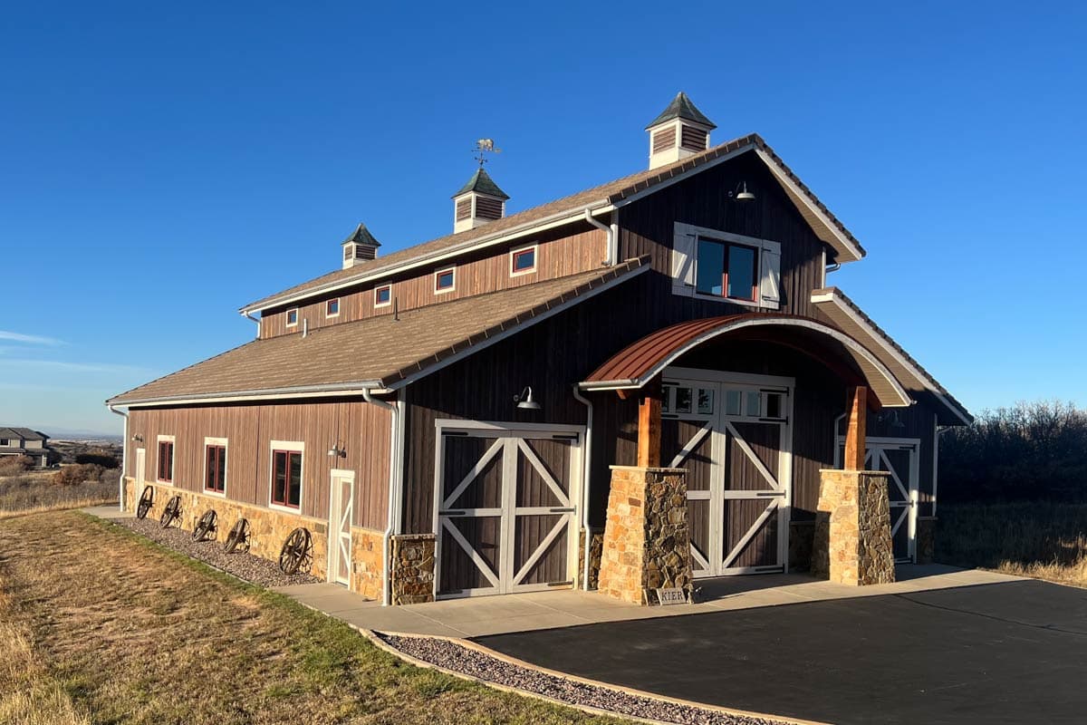 Expansive Barn Style House Plan with RV Garage and Storage — exterior