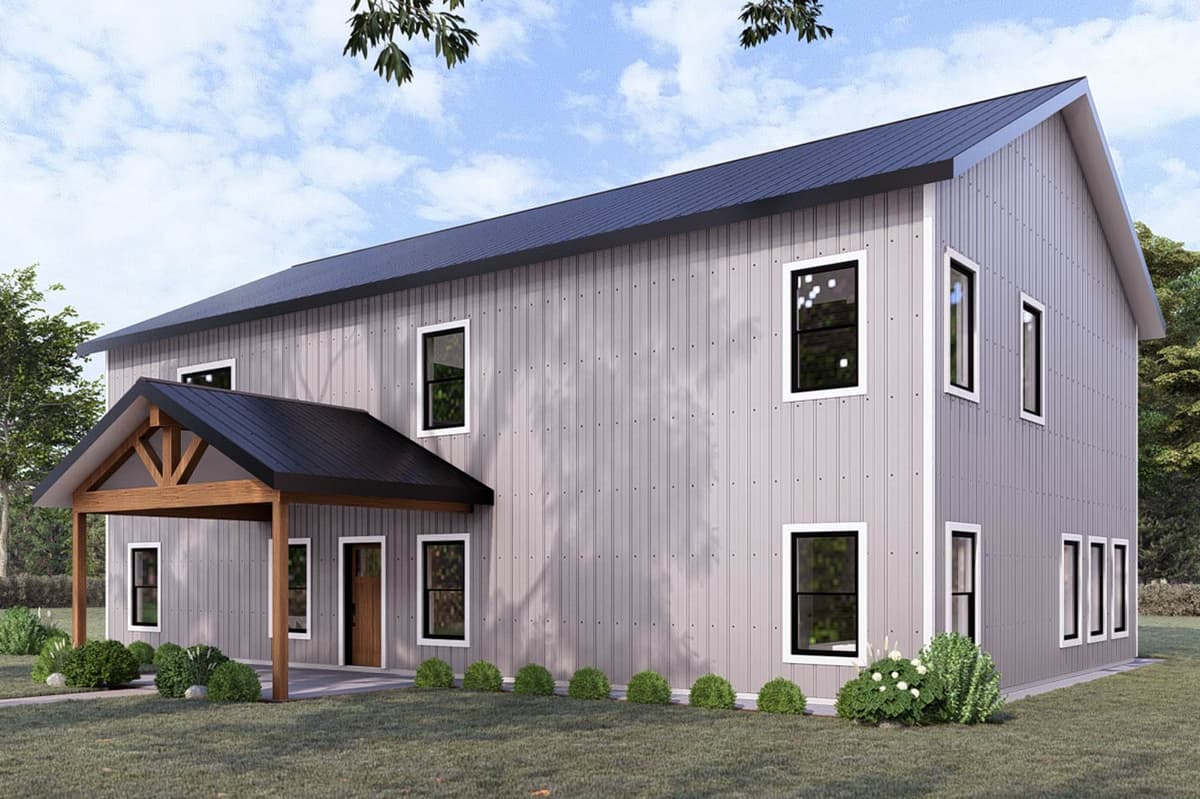 Modern Barndominium House Plan with 4 Beds and 3 Baths — exterior
