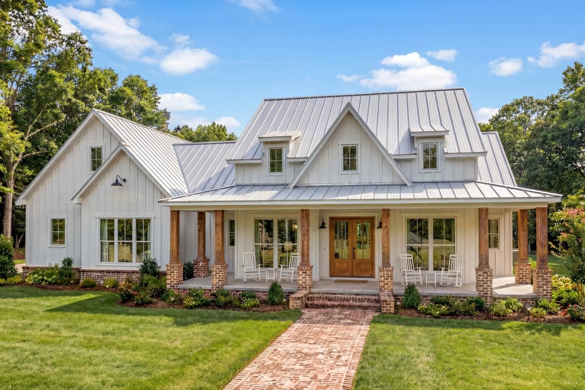 Stunning Modern Farmhouse House Plan with 4 Beds and Expansive Outdoor Living — exterior