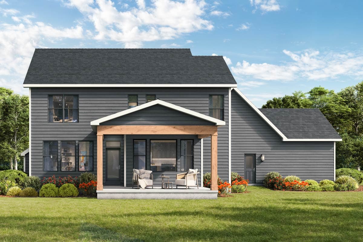 Modern Farmhouse House Plan with 4 Beds, 3-Car Garage, and Dedicated Office — exterior
