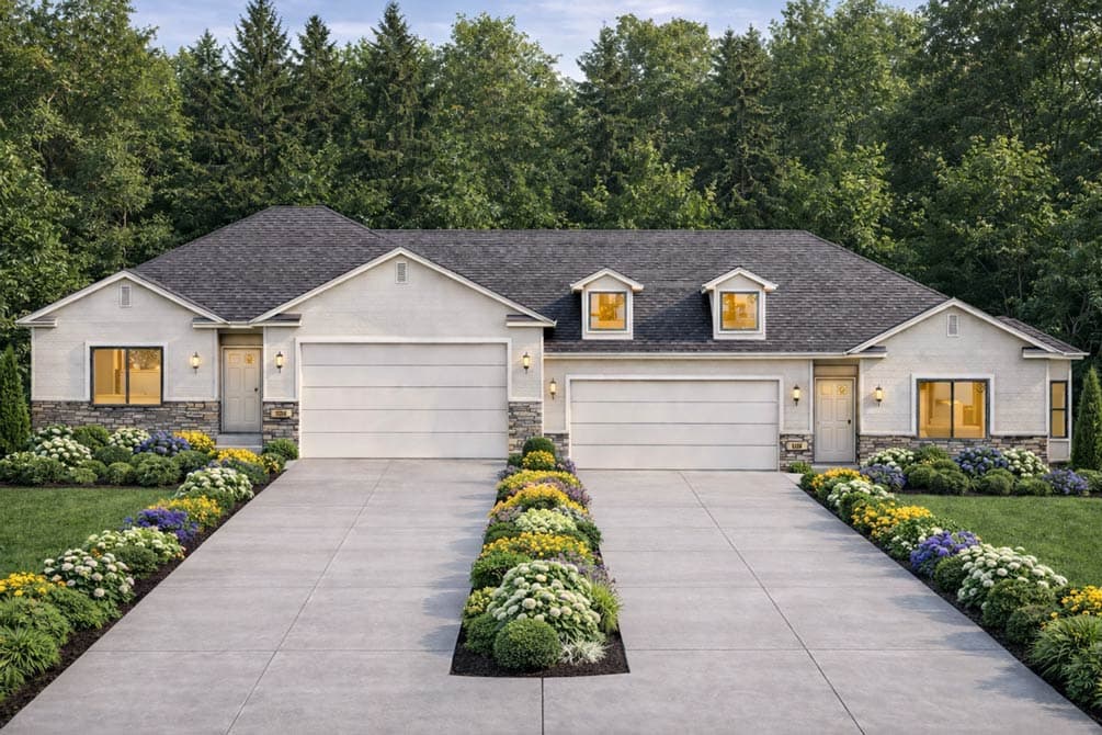 Traditional Multi-Family House Plan with 3-4 Beds and Basement — exterior