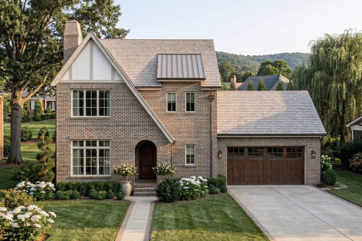 Elegant Tudor House Plan with 3 Bedrooms and Versatile Sunroom — exterior