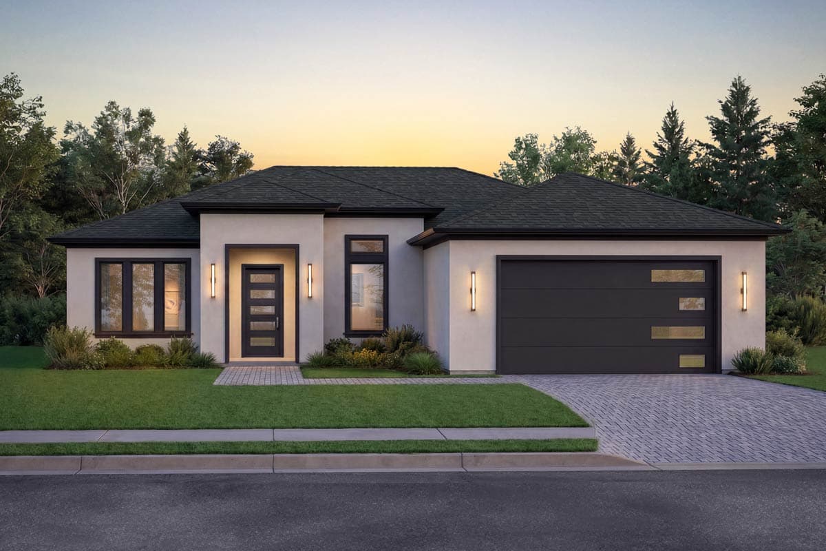 Contemporary Coastal House Plan with 3 Beds, Open Living, and Lanai — exterior