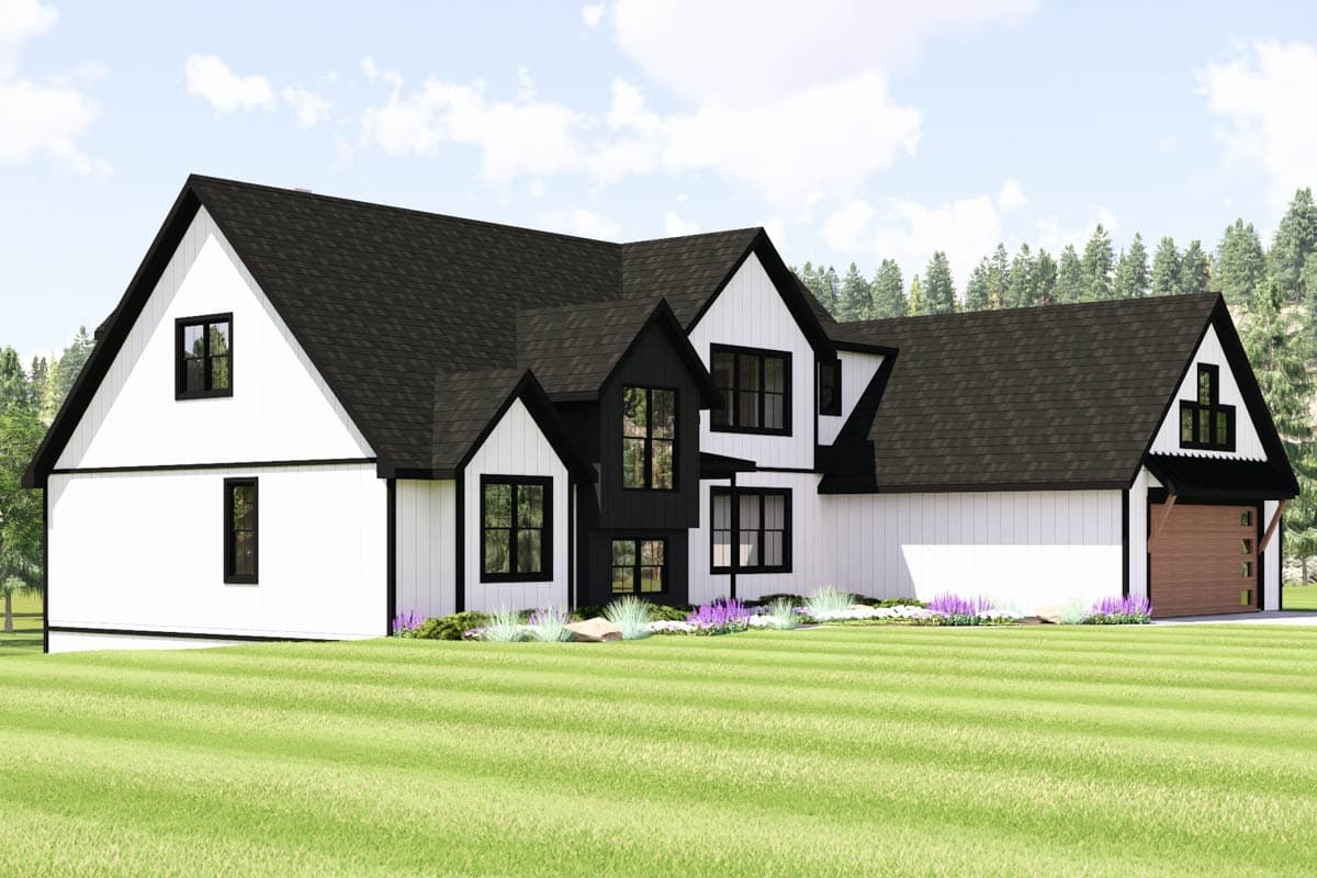 Striking Modern House Plan with 3 Bedrooms and Walkout Lower Level — exterior