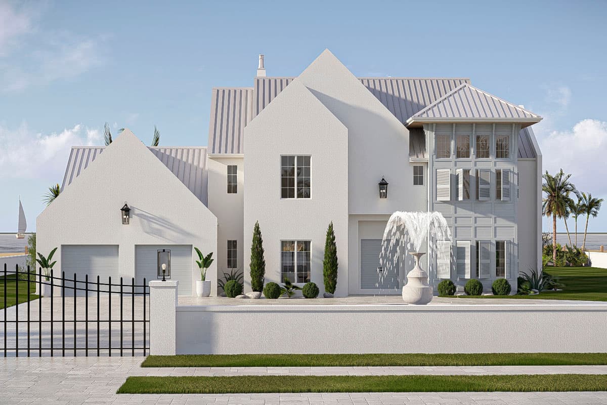 Spacious Coastal Contemporary House Plan with 4 Bedrooms and Grand Porches — exterior