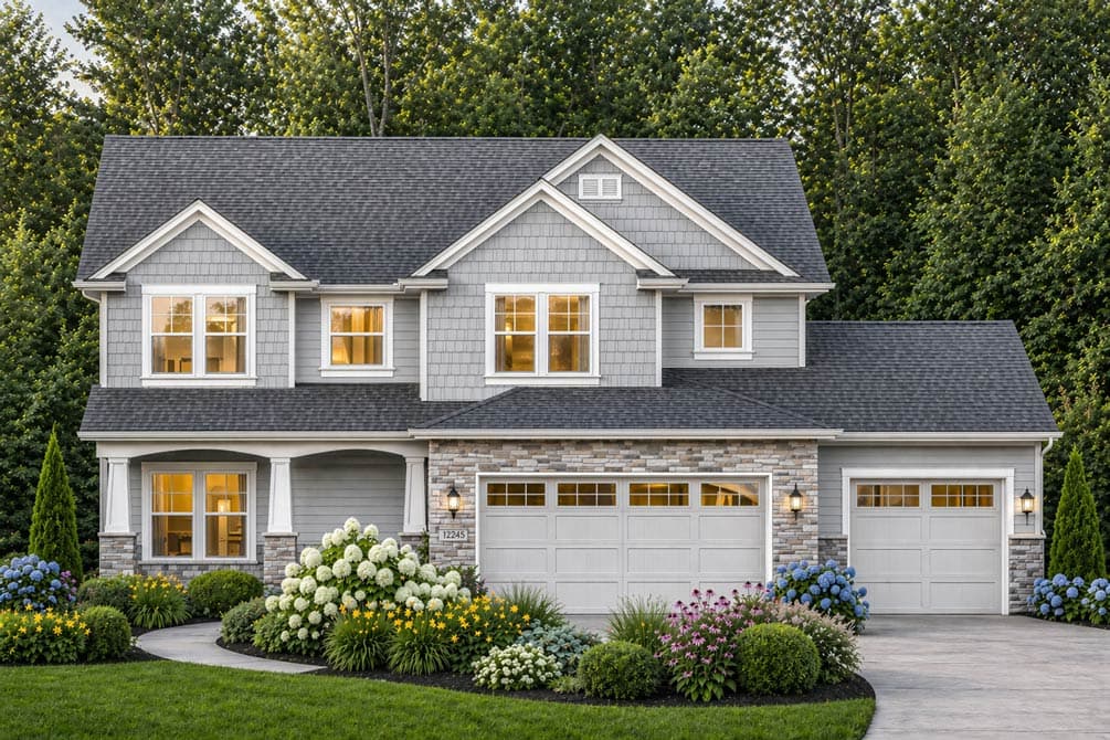 Traditional House Plan with 4 Bedrooms and Home Office — exterior