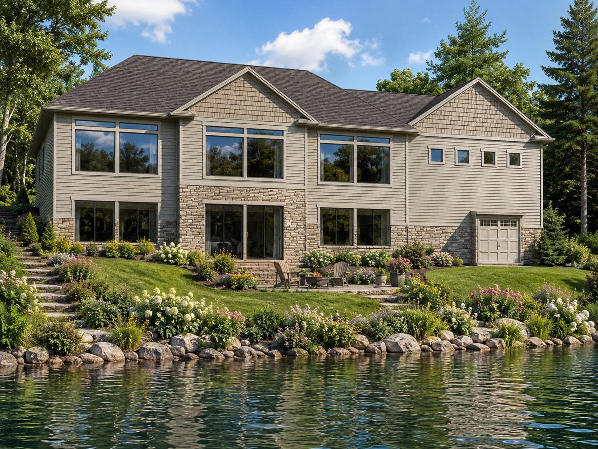 Craftsman House Plan with 1 Bedrooms and 2-Car Garage — exterior