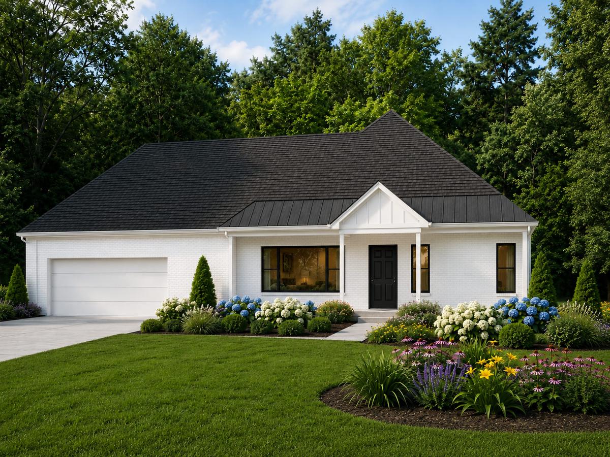 Accessible Modern Farmhouse House Plan with 1 Bedroom and Home Office — exterior