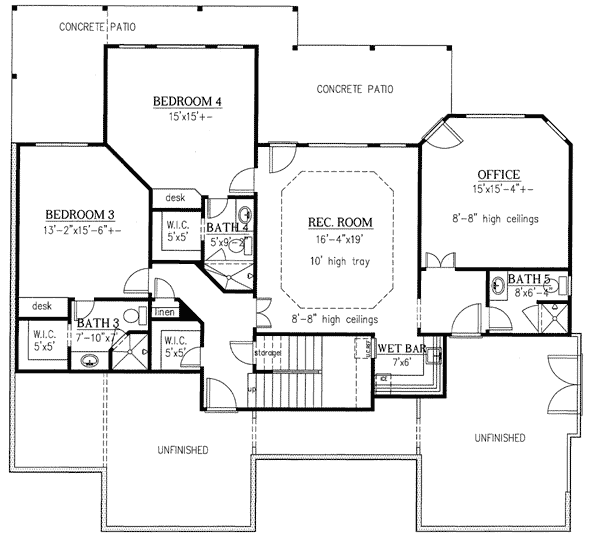 4-Bed House Plan Under 3800 Square Feet Designed for the Rear-Sloping Lot — exterior