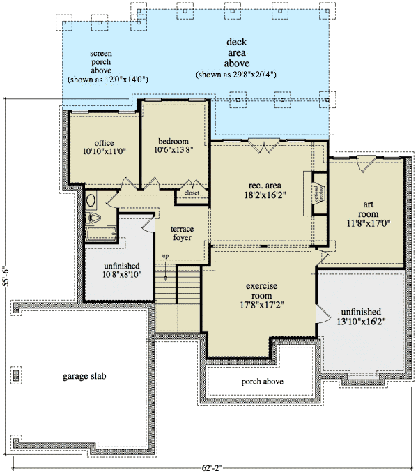 Flexible Rustic Craftsman Home Plan with Optional Finished Lower Level — exterior
