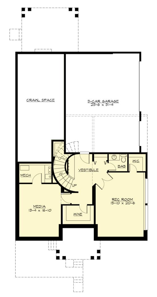 Handsome Northwest House Plan with Drive Under Garage — exterior