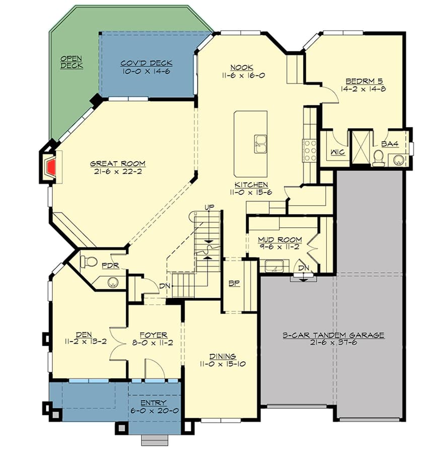 Craftsman House Plan with Optional Lower Level — exterior