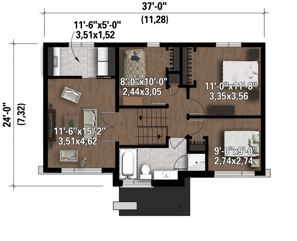 Compact Northwest House Plan — exterior