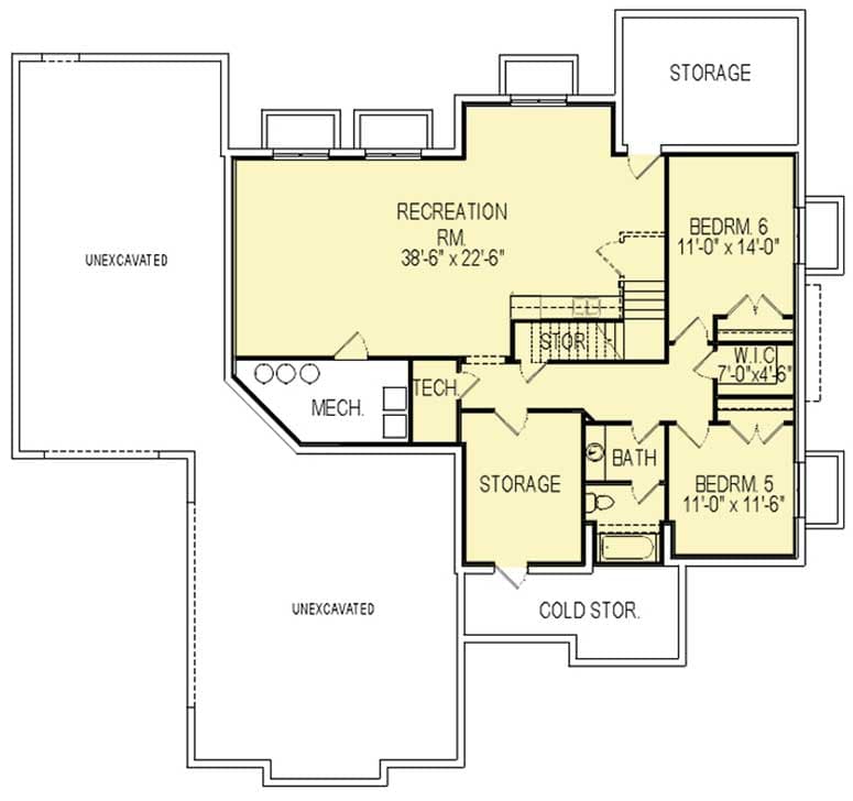Two-Story House Plan with Six Bedroom Potential — exterior