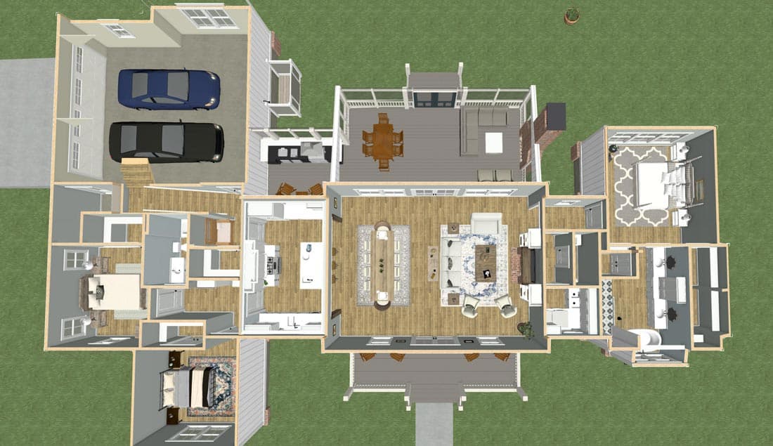 Split Bed Exclusive Farmhouse Plan with Bonus Room — exterior