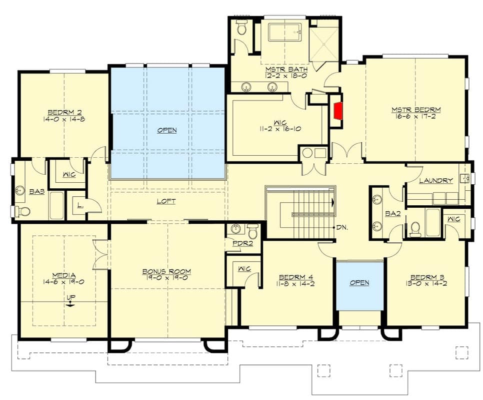 Northwest Craftsman House Plan with Bonus / Media Rooms — exterior