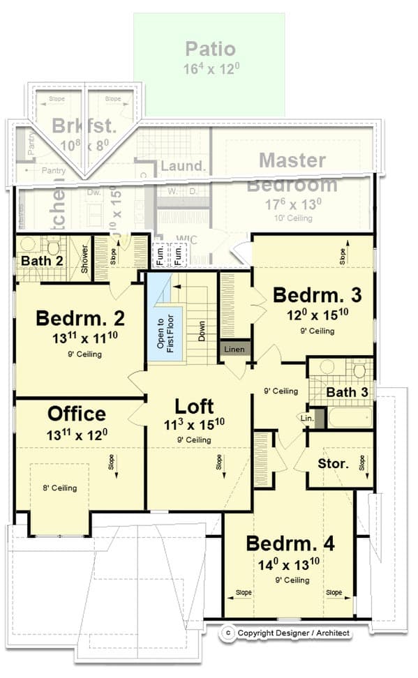 4 Bed New American Cottage Under 2900 Square Feet with Home Office — exterior