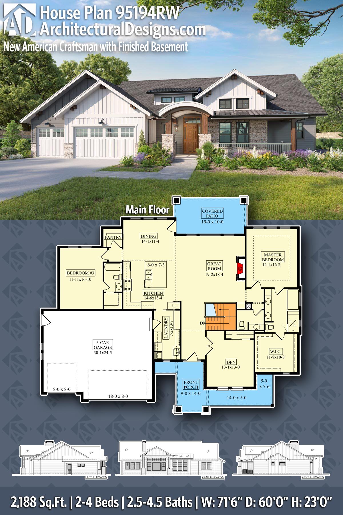 New American Craftsman with Finished Basement — exterior