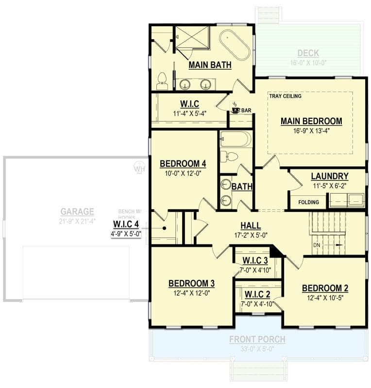 2695 Square Foot Traditional House Plan with Formal and Informal Dining — exterior