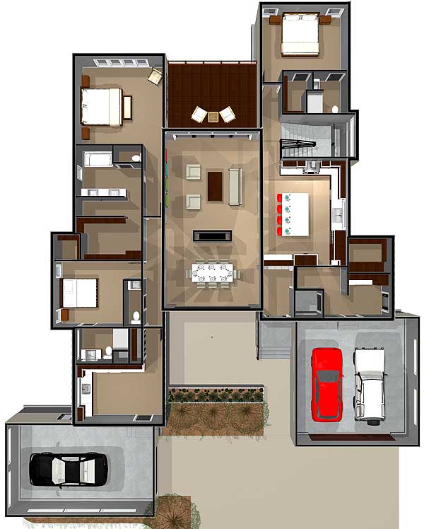 Eye-Catching Contemporary Home Plan — exterior
