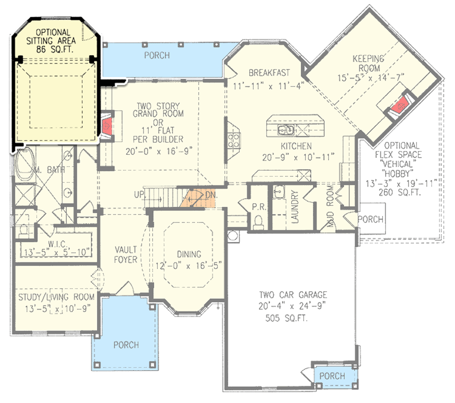 Optional Main Level Sitting Room