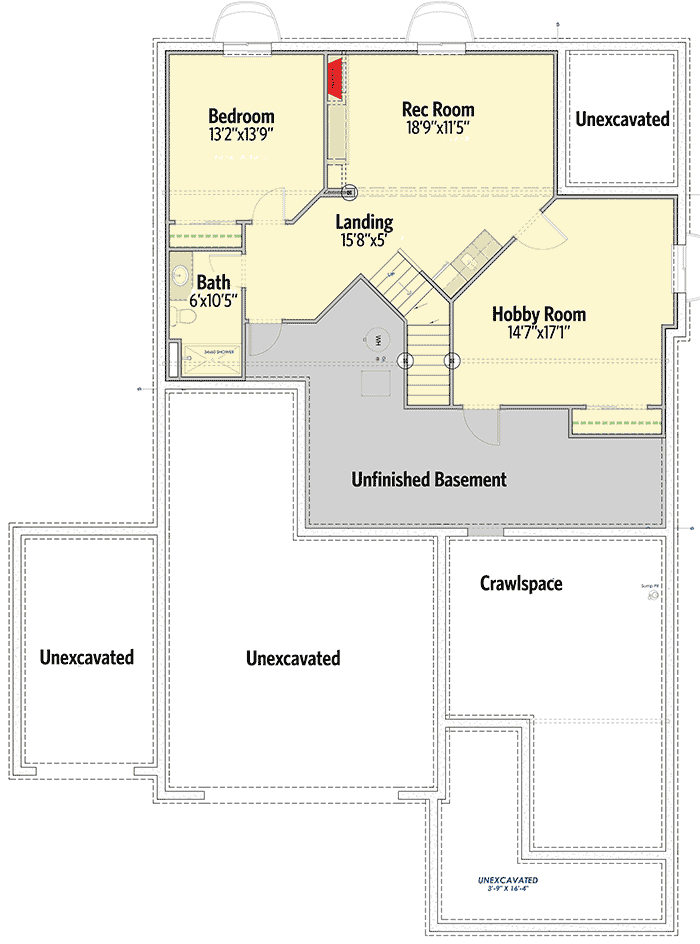 Optional finished lower level