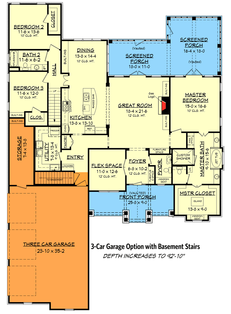 3-Car Garage & Basement Option