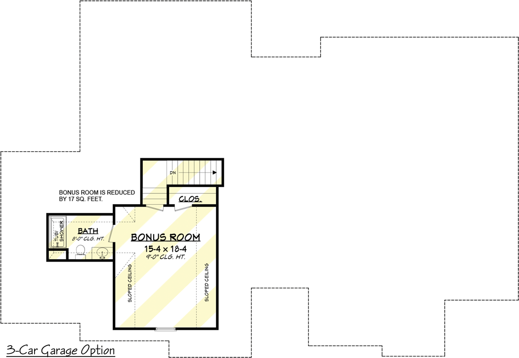 3-Car Front-Entry Garage Option Bonus Room