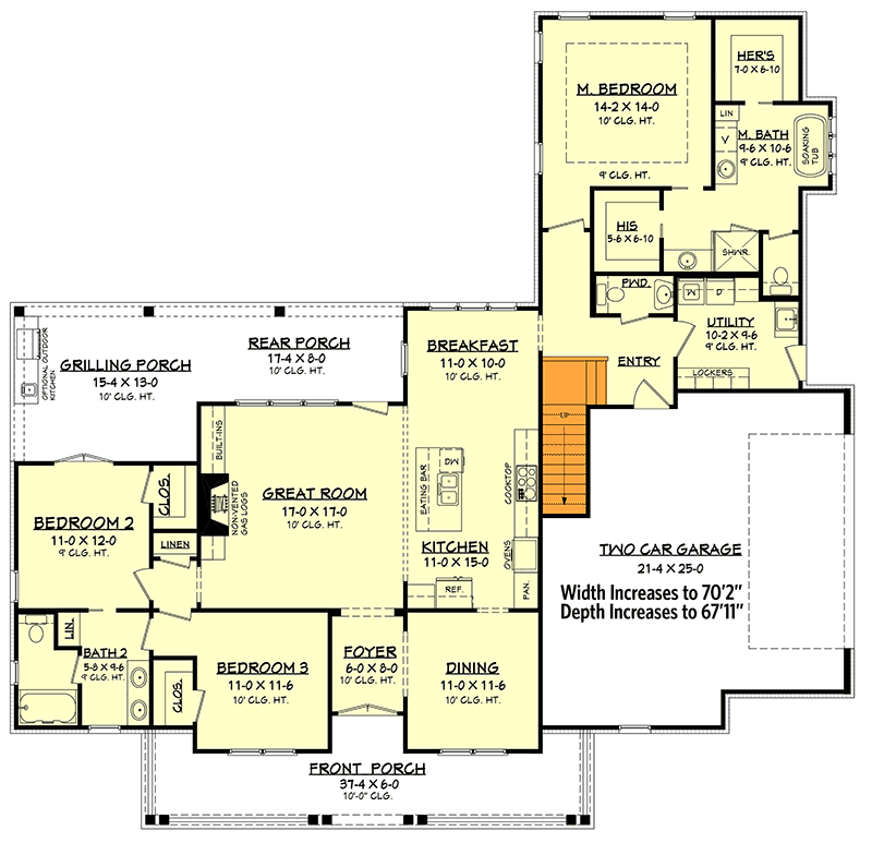 "Room Over Garage" Option Stair Location