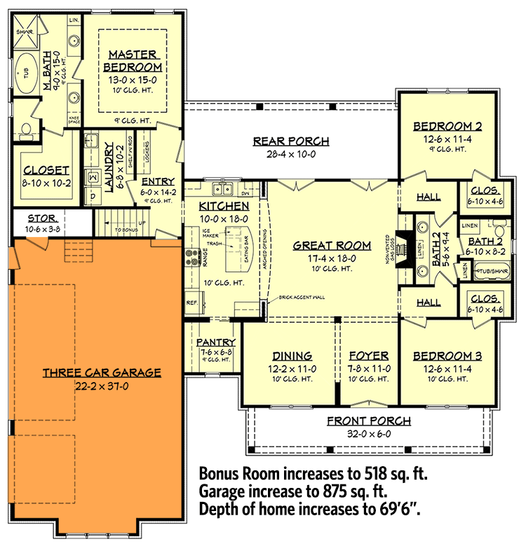 3-Car Side Garage Option