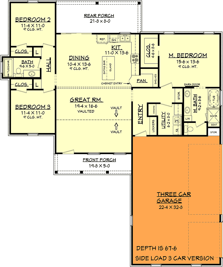 Main Floor - 3 Car Side-Entry Option