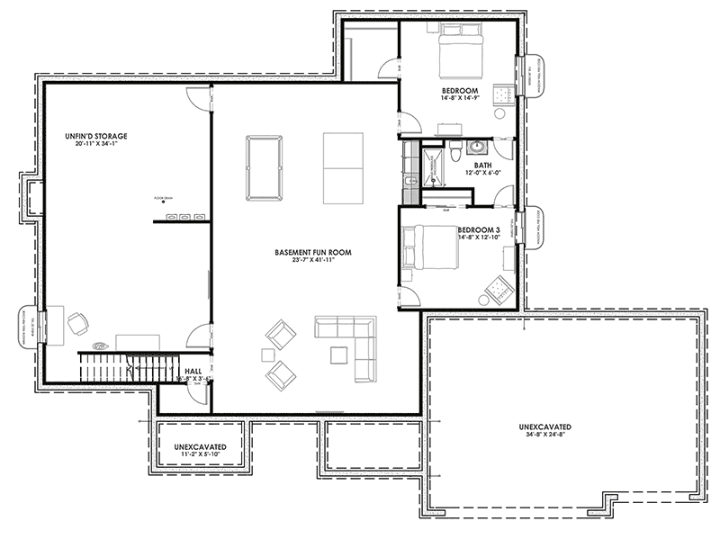 Unfinished Lower Level