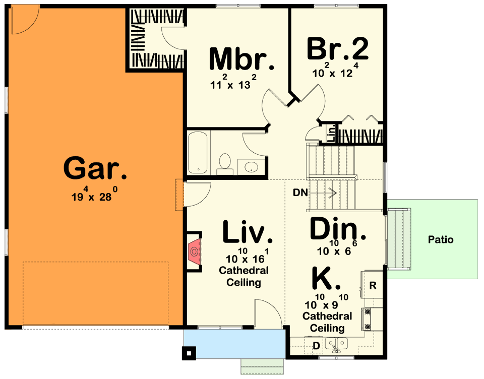 Main Floor 2-Car Option