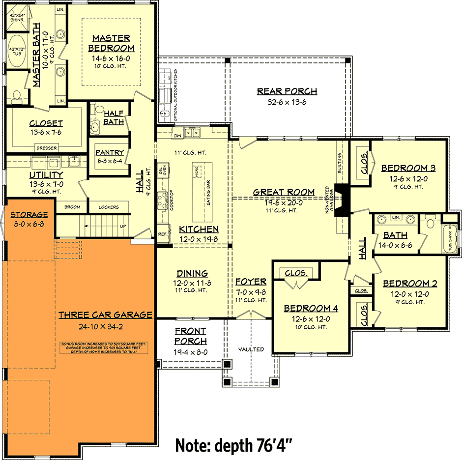 3-Car Side Garage Option