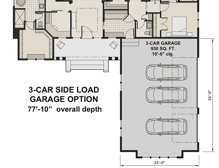 3-Car Side Load Garage Option
