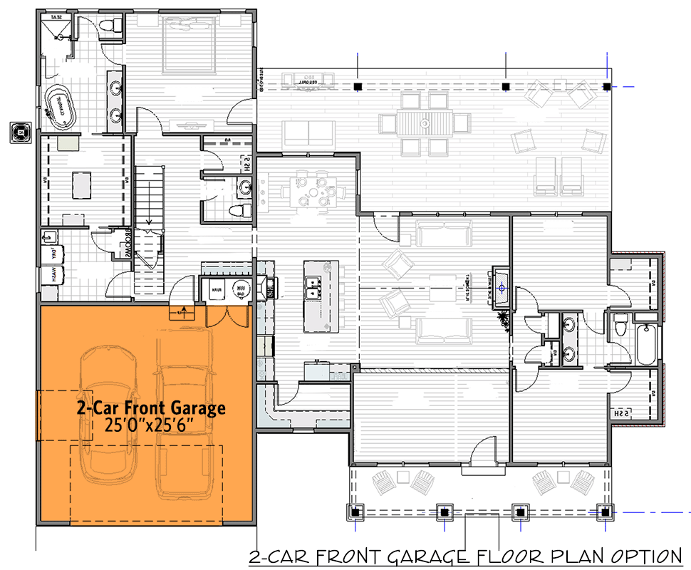 2-Car Front Garage Option (+295)