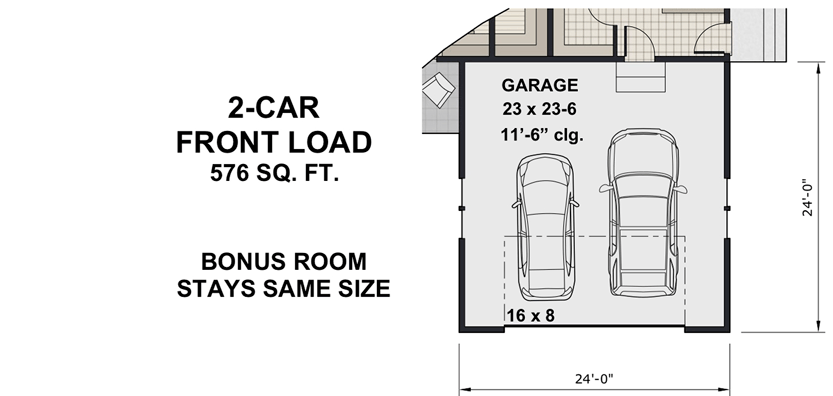 2-Car Front Load Option