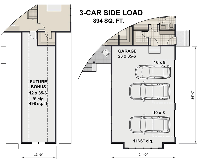 3-Car Side Load Option