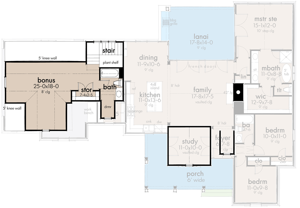 2nd Floor - Optionally Finished Bonus - 421 Sq. Ft.