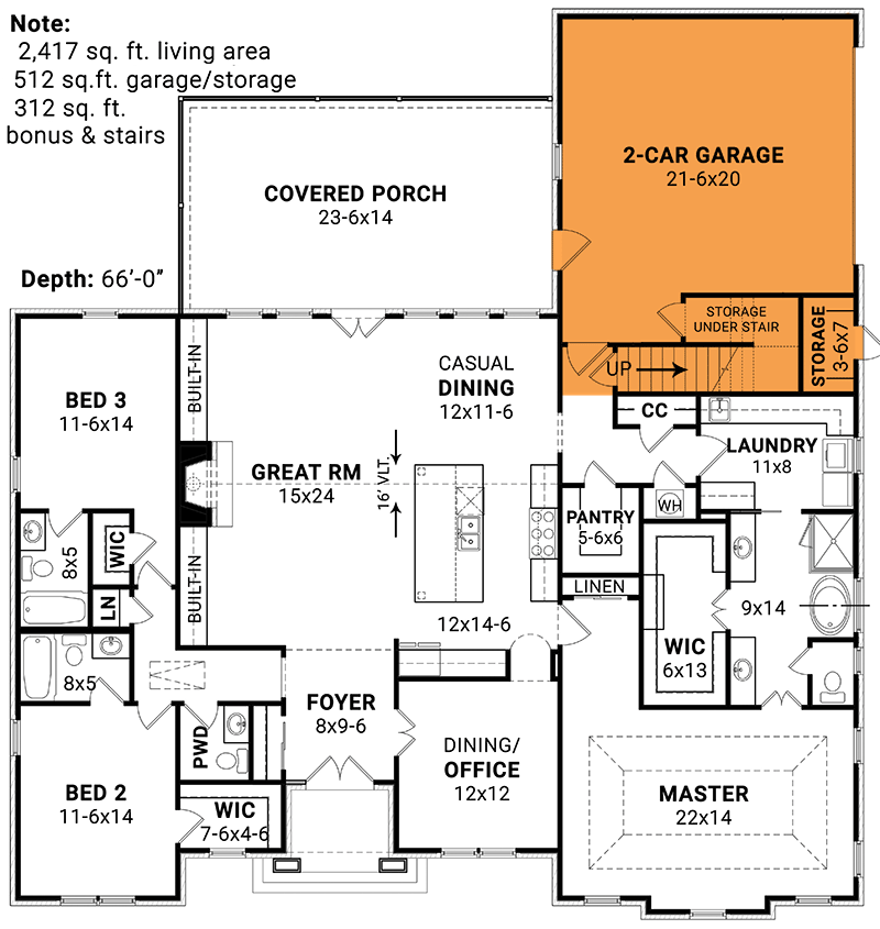 2-Car Side Garage Option