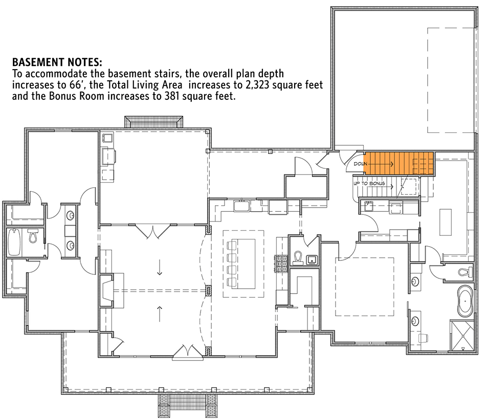 Lower Level Option - Main Floor Stairs