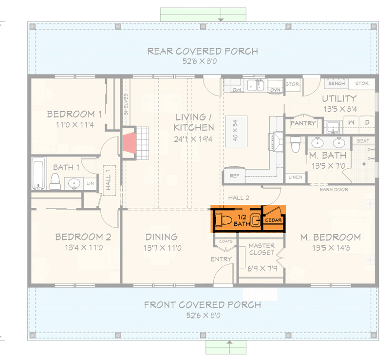 Main Level - 1/2 Bath Option (+$295)