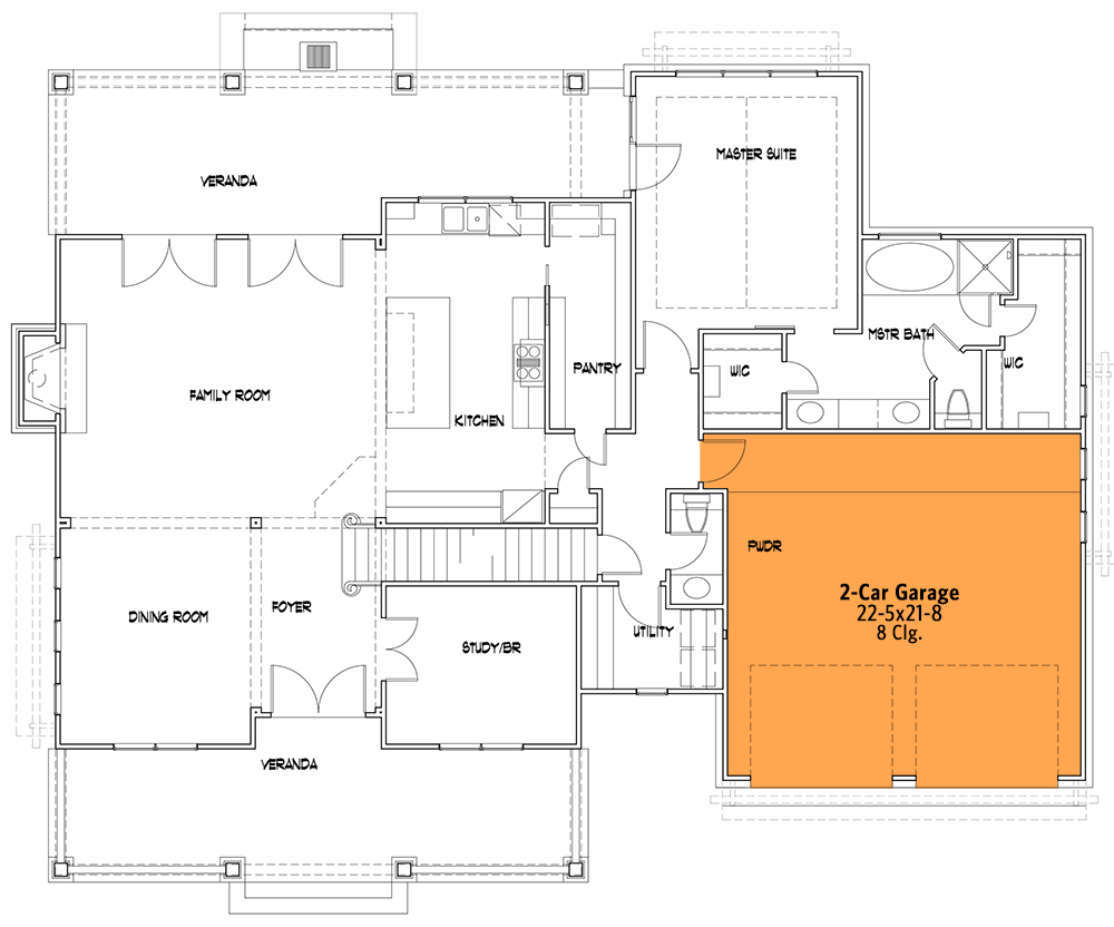 2-Car Front Garage Option