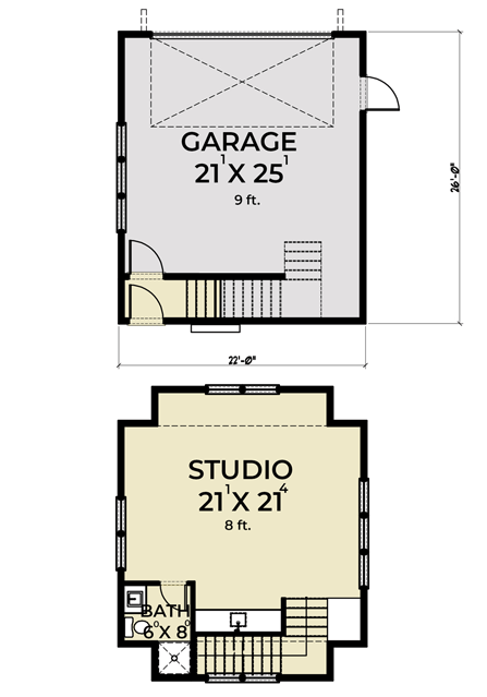 Detached Garage w/ Studio Above
