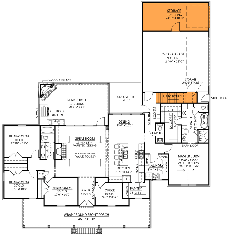 Bonus w/ 3rd Bay Storage Option - Main Floor Stairs (+$295)